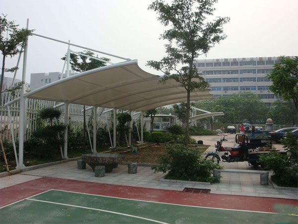 鄢陵县景观膜结构车棚展示(图1)
